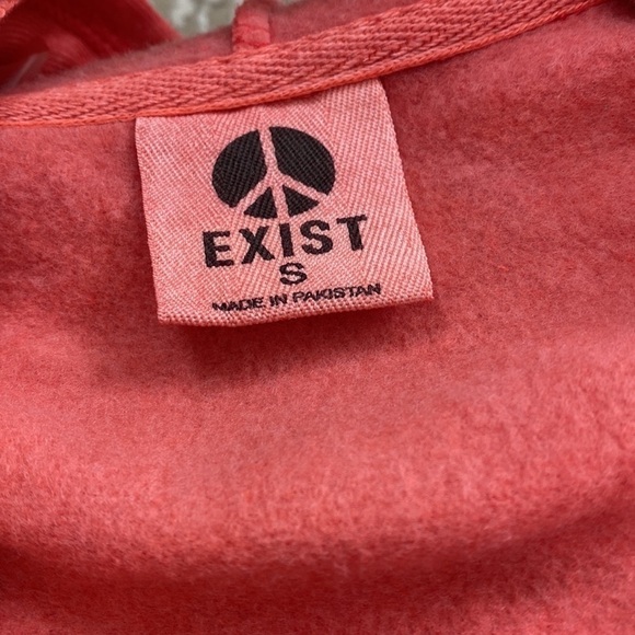 NEW NWT EXIST Tie Dye Ombré Dipped Hoodie Sweatshirt Cropped Coral White Small - Picture 7 of 9
